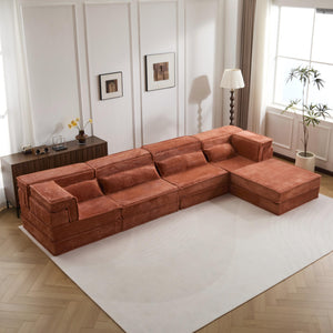 English Elm Compression Modular Sofa Bed - Oversized Boneless Design, Plush Memory Foam, Versatile & No Assembly W3723S00034