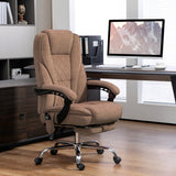 English Elm Vinsetto Massage Office Chair With Foot Rest, Executive Office Chair With 6 Vibration Point and Heat, Reclining Computer Chair, Swivel Desk Chair, Adjustable Height, Brown