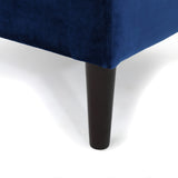 Christopher Knight Home® - Noble House - Kimiko Tufted Navy Blue Velvet Ottoman