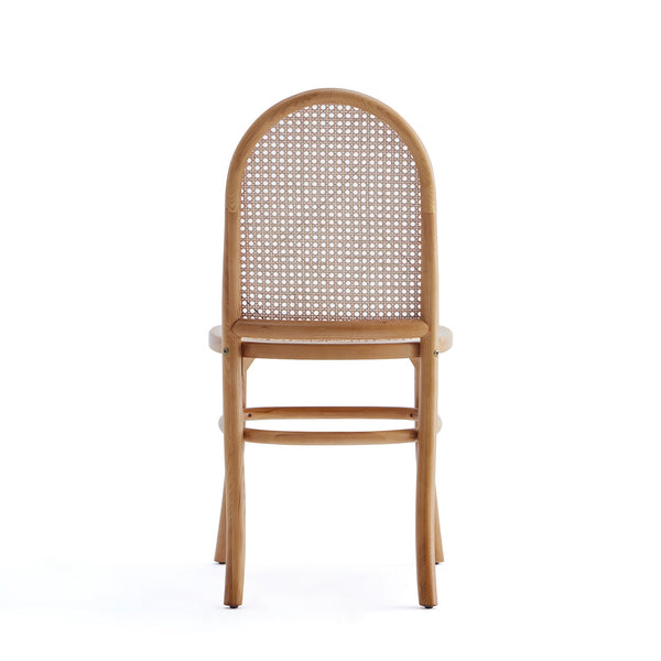 English Elm Paragon Solid Wood Dining Chair with Natural Cane Back, Tall Round Design, Cushioned Seat Included Oatmeal B365P400006