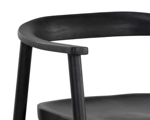 Sunpan Jeremy Mid-Century Dining Armchair - Exquisite Acacia Wood Craftsmanship for Timeless Elegance Black