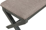 OSP Home Furnishings Monte Carlo Bench Grey, Antique Grey base