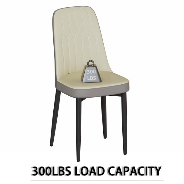 English Elm 63" Medieval Modern Dining Table & Pu Chair Set For 4 - Stylish, Durable, Ergonomic, Easy Assemble W2189S00696