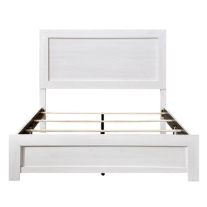 English Elm White Twin Panel Bed with 3D Printed Paper Veneer Rustic-Modern Design, Easy Bed-in-a-Box Assembly White 66.75 L x 33.5 W x 6 H B011P248609