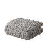 Madison Park Ruched Fur Glam/Luxury Throw MP50-3090 Grey