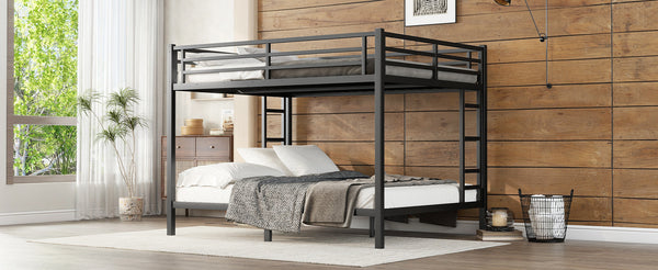 English Elm Metal Queen Over Queen Bunk Bed For Teens & Adults - Sturdy, Space-Saving, Noise-Reducing Design! W1580S00488