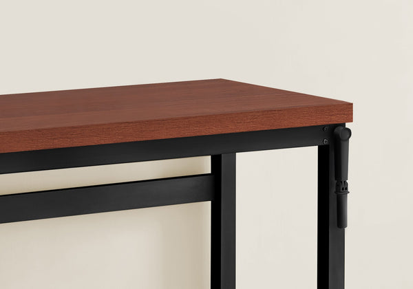 English Elm Computer Desk - 48" Adjustable Standing Desk With Cherry Laminate Top & Black Metal Frame For Home Office B2710P219891