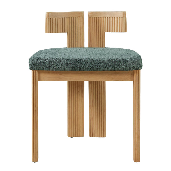 English Elm Indoor Boucle Upholstered Dining Chairs Rubberwood Frame Set of 2 for Modern Spaces N779P379862G