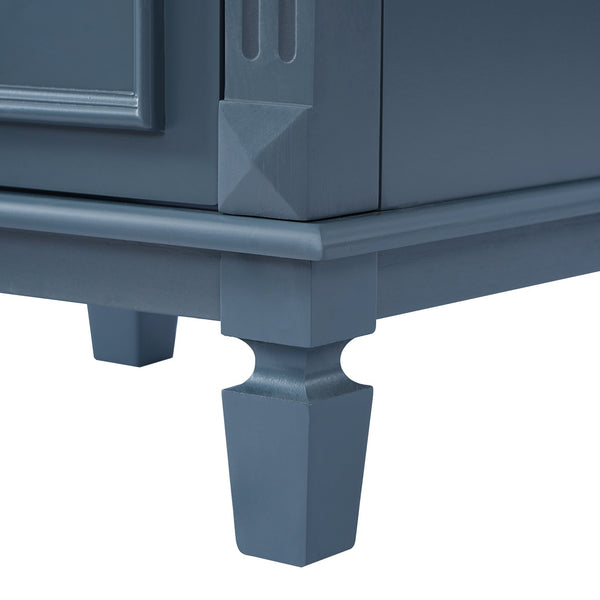 English Elm 18-inch French Country Freestanding Bathroom Vanity Rubberwood Cabinet with Ceramic Sink Blue N710P371187C