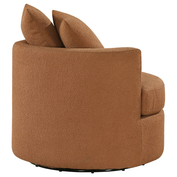 English Elm Quinn Swivel Accent Chair Rounded Silhouette Fabric Upholstery for Living Room Burnt Orange B062P441091