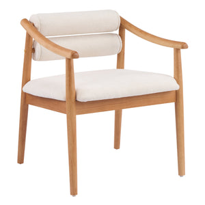English Elm Indoor Solid Wood Dining Chairs Beige Upholstered Seat Modern Set of Two N772P410400B
