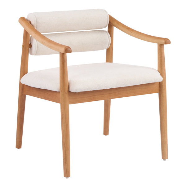 English Elm Indoor Solid Wood Dining Chairs Beige Upholstered Seat Modern Set of Two N772P410400B