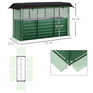 English Elm Outsunny Galvanized Steel Raised Planter with Crop Cage and 60 Percent Shade Cloth W2225P485601