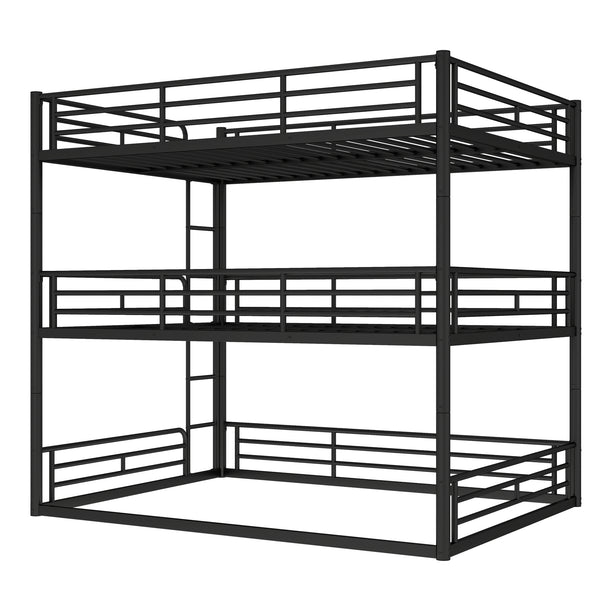 English Elm Twin Xl Solid Pine Loft Bed with Built-in Led Lighting and Storage Shelves Black W1580S00582