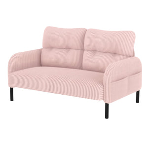 English Elm UNITED Corduroy Double Sofa with Ergonomic Support, High-Rebound Springs, Side Pockets, 500lb Capacity Pink W1568P307267