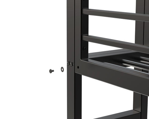 English Elm Loft Bed With Desk And Storage, Full Size Metal Frame For Teens, Stylish Space-Saving Design W2904S00003