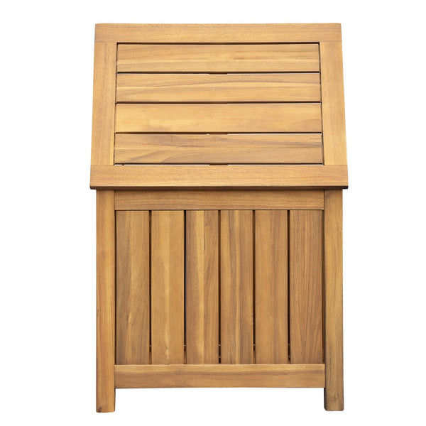 English Elm Christopher Knight Home® - Portside Teak 30-Gallon Wood Deck Box — Solid Acacia, Weather & UV-Resistant Storage Bench with Lid Supports N775P251111T