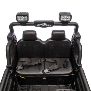 English Elm 24v Dual Motor Two Seat Kids Electric Ride on Car with Remote Control and Bluetooth Audio Black W1578P305897