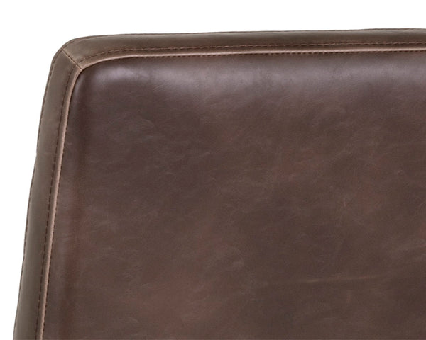 Sunpan SPYROS Counter Stool - Contemporary Industrial Design with Durable Faux Leather and Sturdy Frame Brown 103898V