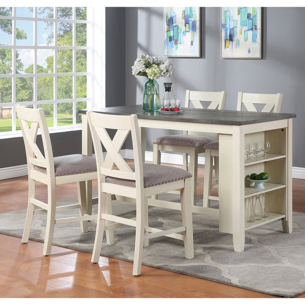 English Elm Set of 2 Polyfiber Upholstered Dining Chairs with Tufted Cushioned Back and Solid Wood Frame, Durable Comfort White B016P226064