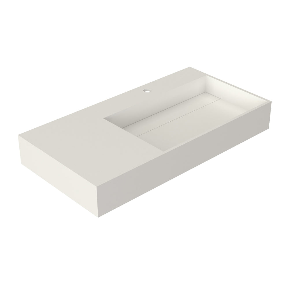 English Elm Stone Resin Rectangular Vanity Basin Seamless Countertop Sink for Modern Bathrooms T3785P355770