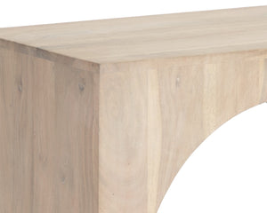 Sunpan SALMA Side Table - Elegant Arched Design in Whitewashed Solid Acacia for Modern Living Spaces 110156