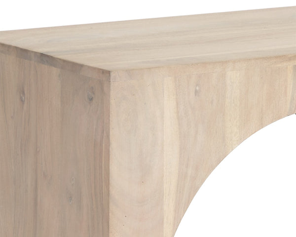 Sunpan SALMA Side Table - Elegant Arched Design in Whitewashed Solid Acacia for Modern Living Spaces 110156