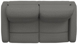 English Elm Beige Manual Reclining Loveseat with Dual Contoured Seats for Compact Living Spaces Gray B361P484465