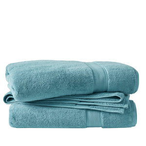JLA Home Madison Park Signature - Ultra-Soft Spa Cotton Towels Set — 800 GSM Plush, Oeko-Tex Certified, Antimicrobial, Ultra Absorbent Aqua MPS73-461