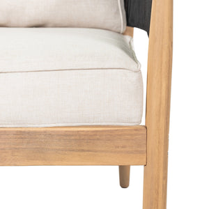 English Elm Christopher Knight Home® - Verona Outdoor Club Chairs Set Of 2 - Stylish Acacia Wood, Beige Cushions & Black Rope Accents N775P309256B