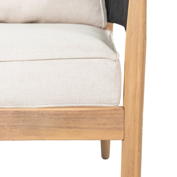 English Elm Christopher Knight Home® - Verona Outdoor Club Chairs Set Of 2 - Stylish Acacia Wood, Beige Cushions & Black Rope Accents N775P309256B