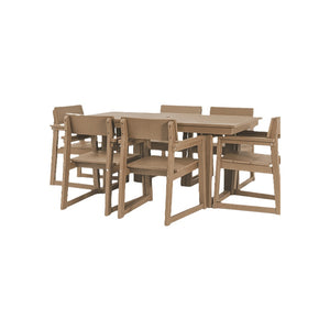 English Elm 7-Piece Hdpe Outdoor Dining Set For 6 - Eco-Friendly, Weather-Resistant, Low-Maintenance Patio Furniture W3566S00013