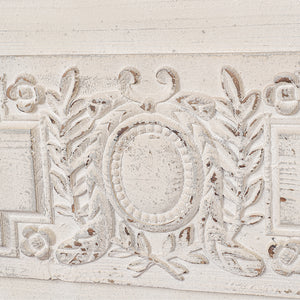 English Elm 24QJ0028 Antique Cream Wood & Metal Chest with 3 Drawers, Distressed Finish, Brown Interior, 48" L W2946P243866