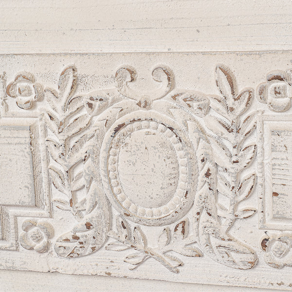 English Elm 24QJ0028 Antique Cream Wood & Metal Chest with 3 Drawers, Distressed Finish, Brown Interior, 48" L W2946P243866