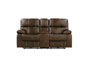 English Elm Wallace & Bay - Brown Power Reclining Loveseat – Rustic Contemporary Chocolate Fabric, Easy-Care Comfort, 75" Wide B361P384417