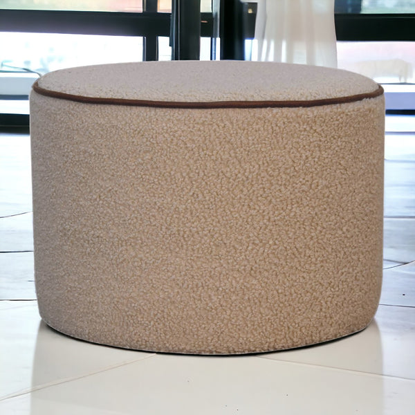 English Elm Serenity Round Upholstered Ottoman Low Profile Footrest for Living Room Accent Seating B182P166618