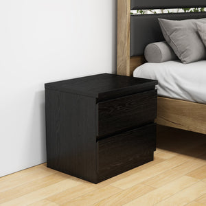 English Elm 19.7-inch Matte Finish Nightstand with Touch Release Drawers for Minimalist Bedrooms Black W3151P407884
