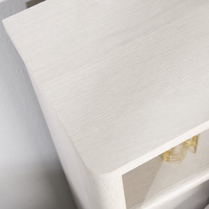 English Elm Full/Queen Bookcase Headboard White — Slim Engineered Wood, 2 Adjustable Shelves, Hidden Cord Access, Easy Assembly B356P402781