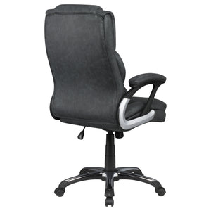 English Elm Stanton Executive Leatherette Office Chair with Channeled Back and Chrome Caster Base B062P447940