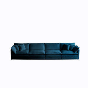 English Elm Free Modular Sofa - Versatile 4-Seater Sectional In Luxurious Blue Chenille For Ultimate Comfort W714S00605