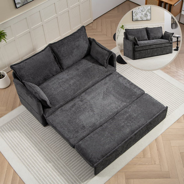English Elm 59.5" Corduroy Convertible Sleeper Sofa with Usb Charging Ports and Storage Pockets W2606P252442