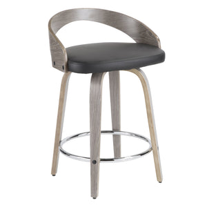 English Elm Folia Swivel Counter Stools Set of 2 Bentwood Frame Upholstered Kitchen Island Seating B202S00065