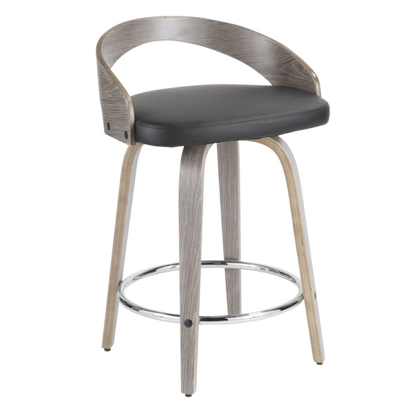English Elm Folia Swivel Counter Stools Set of 2 Bentwood Frame Upholstered Kitchen Island Seating B202S00065