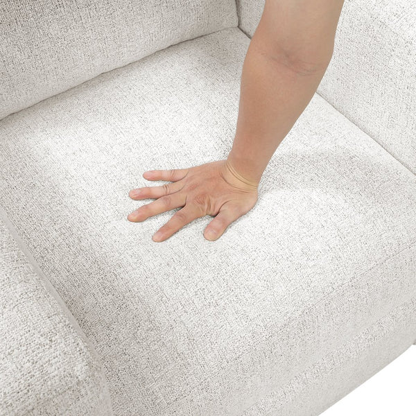 English Elm Contemporary Olathe Swivel Gliding Recliner Chair in Quartz Chenille with Smooth 360° Motion Comfort Off White 31 L x 30.5 W x 26 H B011P396183