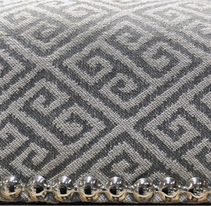 English Elm High Back Wingback Accent Chair Polyester Upholstery Nailhead Trim Tailored Living Room Seat Black+ Gray B011P439043
