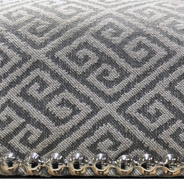 English Elm High Back Wingback Accent Chair Polyester Upholstery Nailhead Trim Tailored Living Room Seat Black+ Gray B011P439043