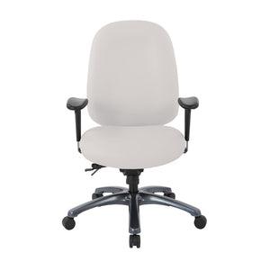 OSP Home Furnishings Multi-function Ergonomic High Back Office Chair with Lumbar Support and Titanium Base High Snow 8511-R101