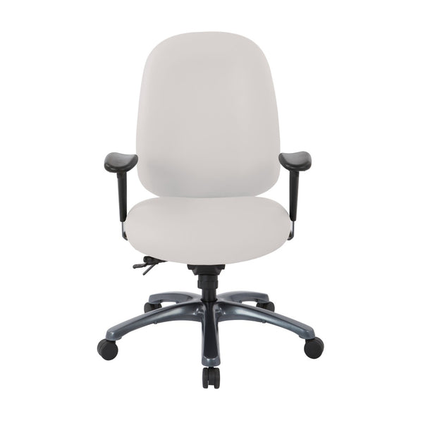 OSP Home Furnishings Multi-function Ergonomic High Back Office Chair with Lumbar Support and Titanium Base High Snow 8511-R101