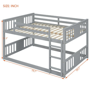 English Elm Full Over Bunk Bed Pine Frame Gray Finish Kids Guest Room Sleep Solution LT100207AAE