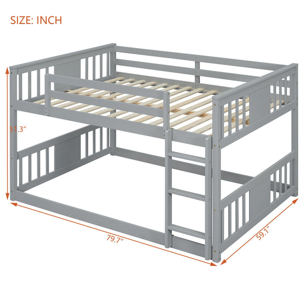 English Elm Full Over Bunk Bed Pine Frame Gray Finish Kids Guest Room Sleep Solution LT100207AAE